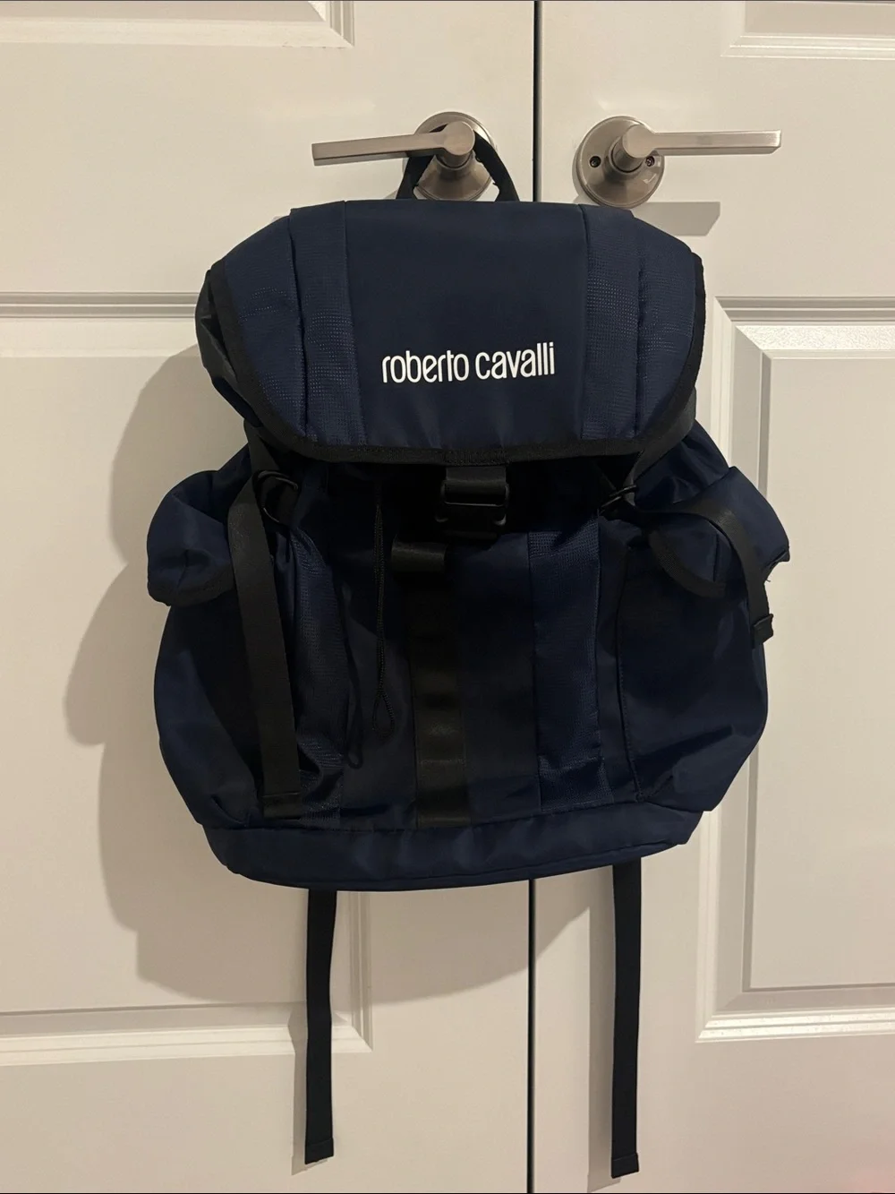 Roberto Cavalli Navy and Black Men's Backpack